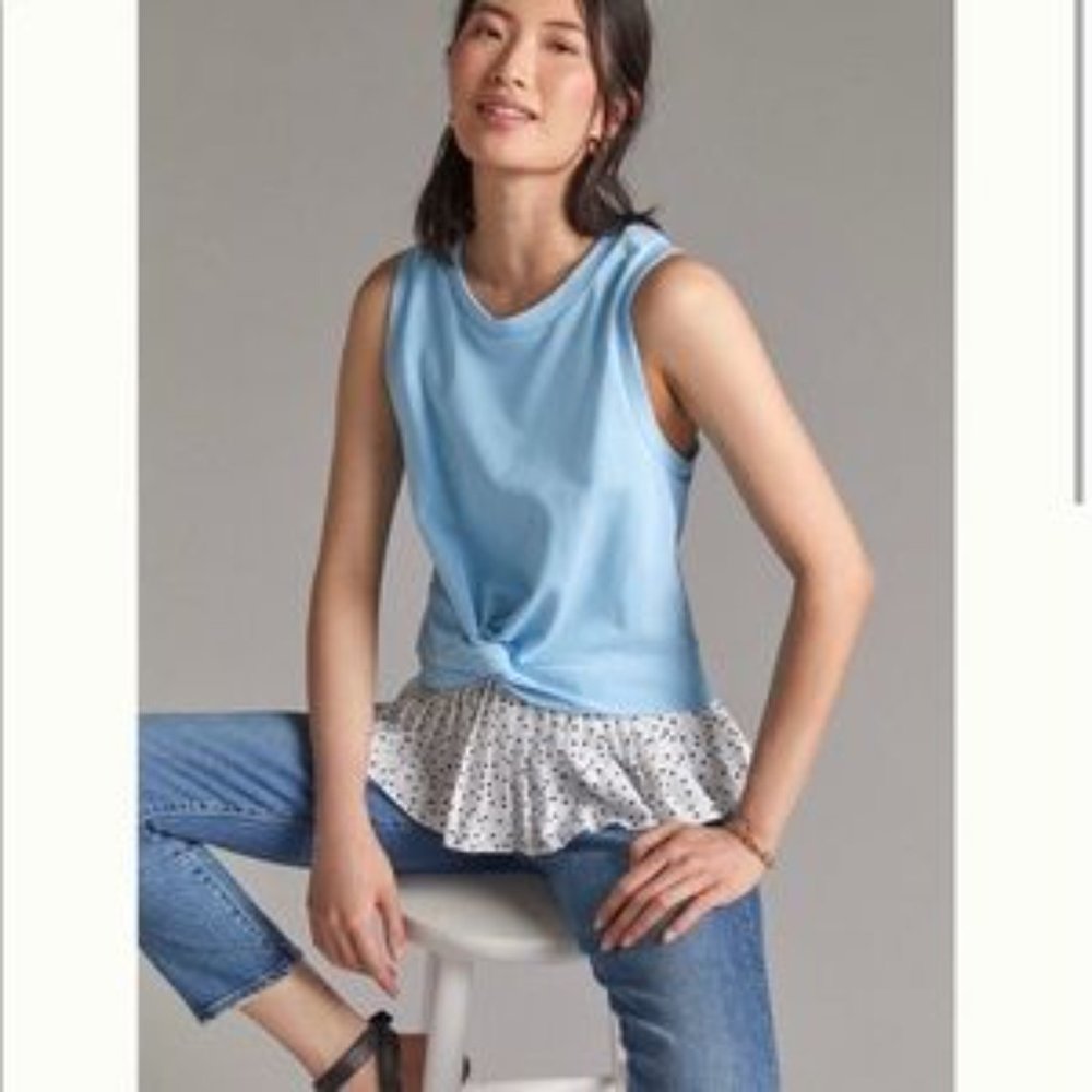 Anthropologie Ruffled Peplum Top